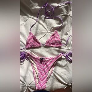 VINCA - LOTUS TERRY TOWELLING TRIANGLE BIKINI SET